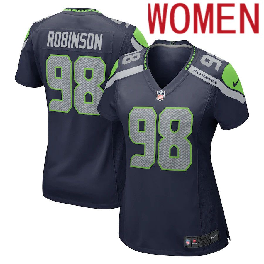 Women Seattle Seahawks #98 Alton Robinson Nike College Navy Game NFL Jersey->women nfl jersey->Women Jersey